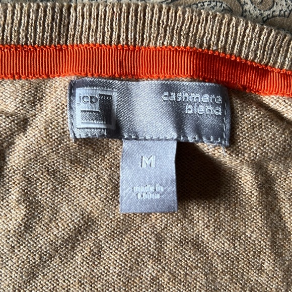 Colour block Touch of Cashmere Cotton Blend V neck Sweater - Picture 2 of 5